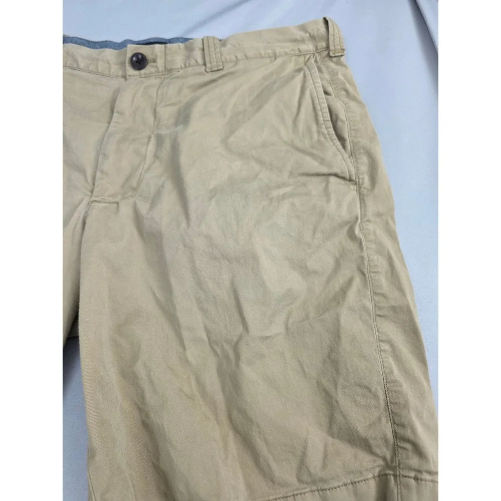 J.Crew Stretch Chino Shorts Mens 33 Khaki Tan 9 Inch Inseam Cotton Blend